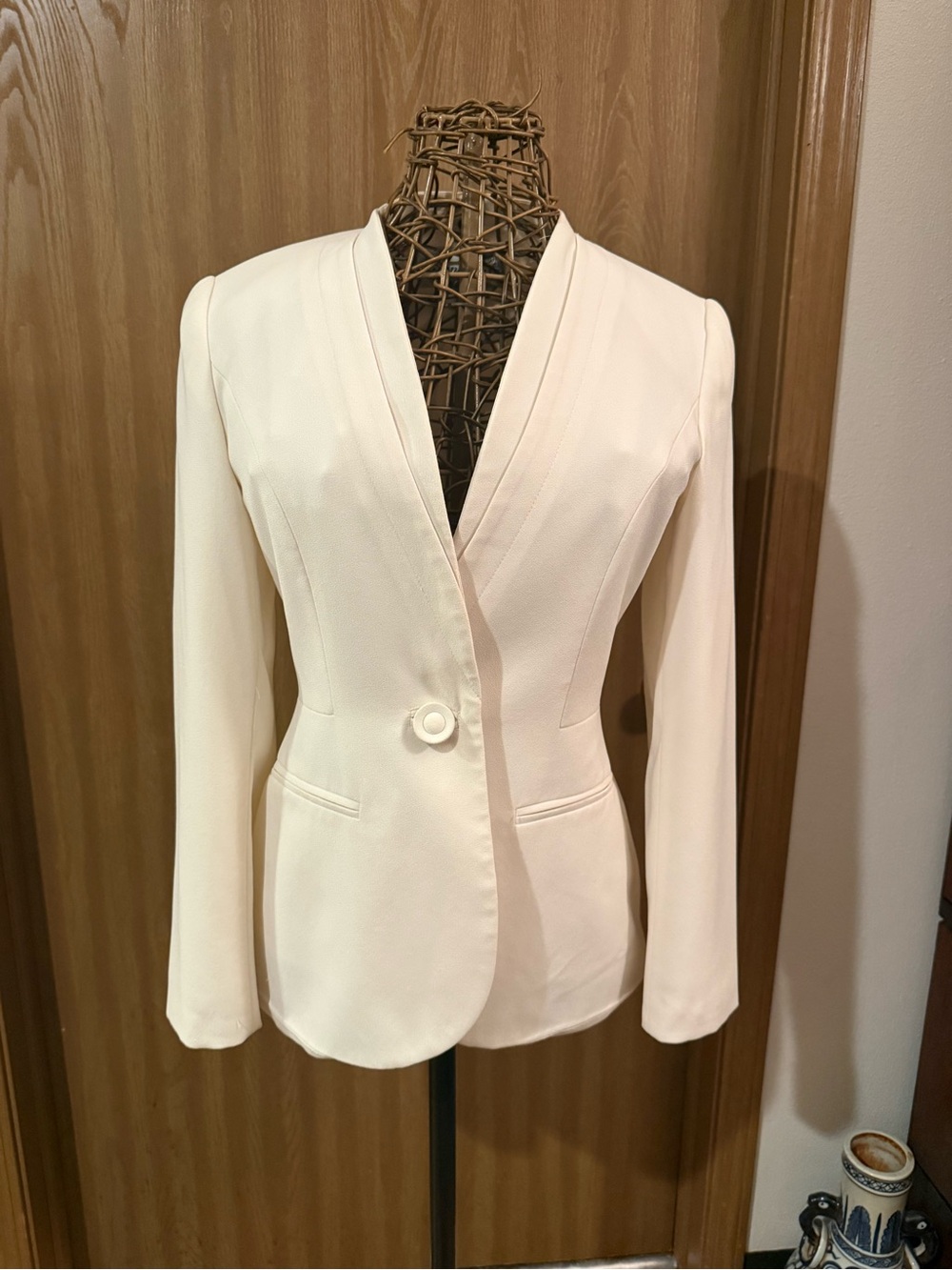 Vintage Jan Louis Paris Ivory Skirt Suit Size 4 - 2 Piece Blazer Pencil Skirt
